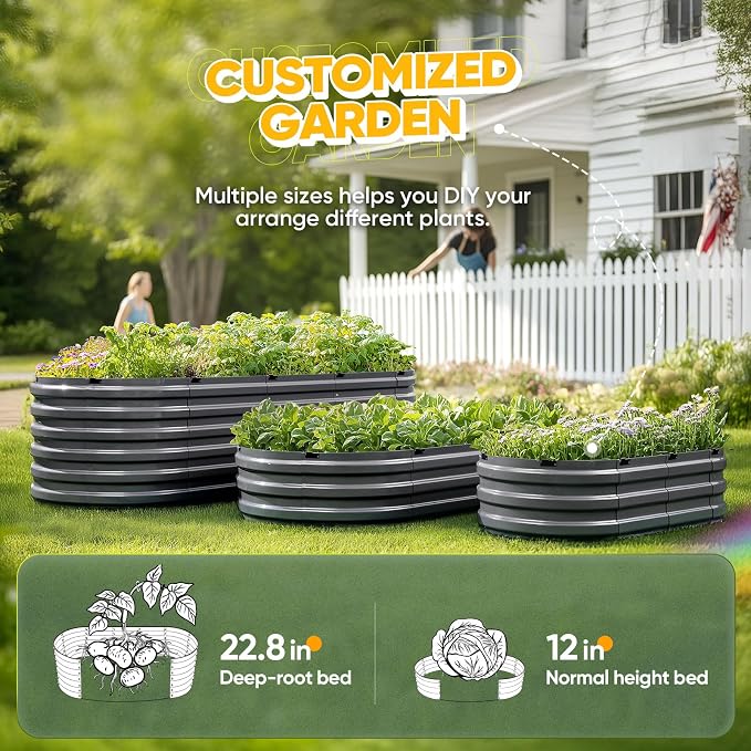 KING BIRD Raised Garden Bed Kit 2025 Upgraded Quick-Setup Galvanized Planter - Image 5