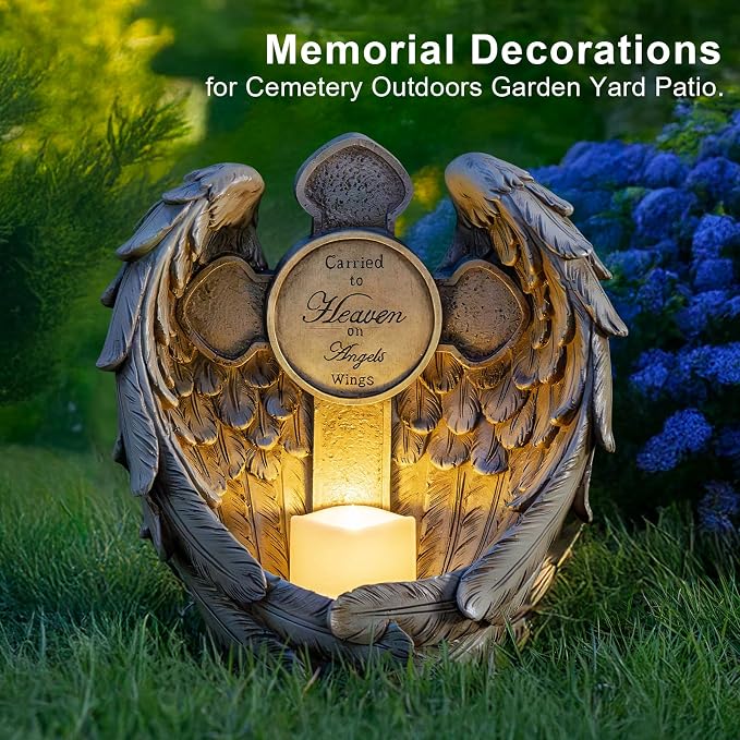 Solar Garden Angel Statue Light – Praying Guardian Angel Figurines - Image 9