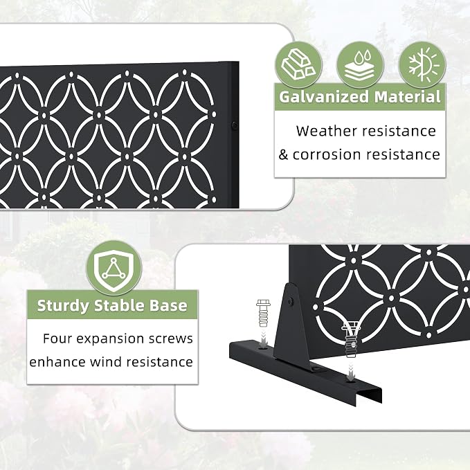Casaphoria Metal Privacy Screen Outdoor, Palace Black - Image 6