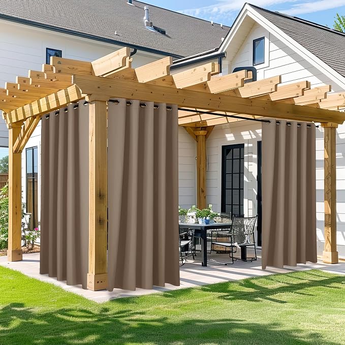 NICETOWN Outdoor Patio Curtain 95 inch Long, Summer Heat Reducing Drapes by NICETOWN
