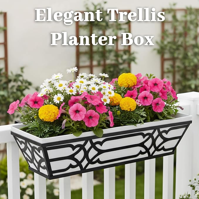 4 Pack 24 Inch Railing Boxes Planter - Image 7