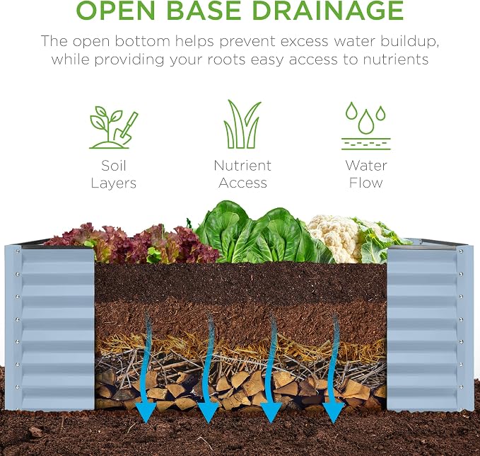 Best Choice Products 4x2x2ft Outdoor Metal Raised Garden Bed, Deep Root Box - Image 5