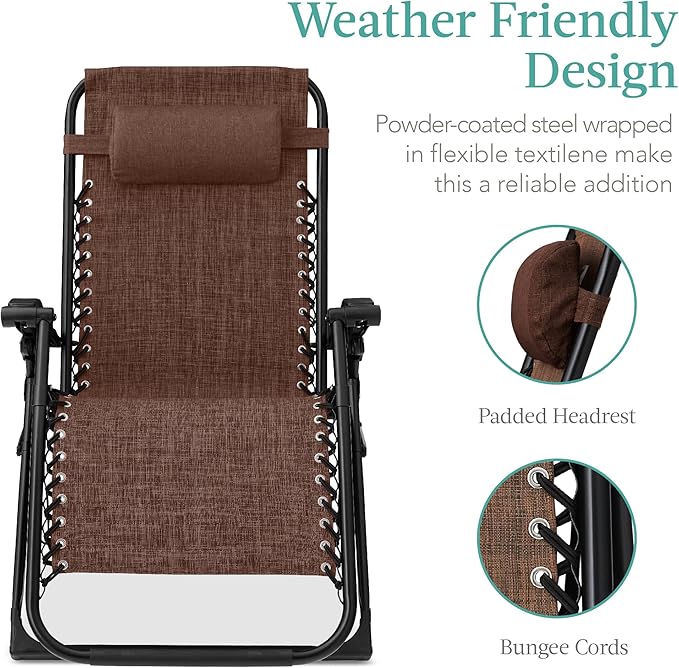 Best Choice Products Oversized Zero Gravity Chair, Folding Outdoor Patio - Image 5