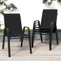 Patio Chairs Set of 4, Stackable Outdoor Dining Chairs by Vimstora