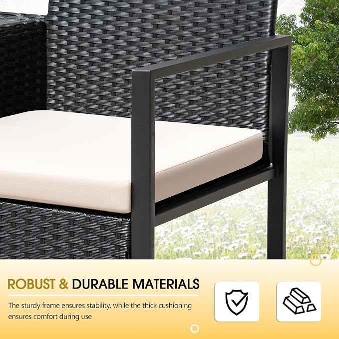 Devoko Patio Conversation Sets Outdoor Loveseat - Image 7