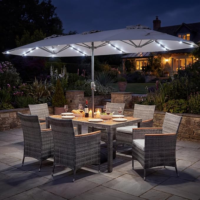 Tangkula 9 Pieces Rattan Outdoor Dining Set by TANGKULA