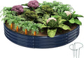 Galvanized Metal Planter Round Raised Garden Bed Kit by ZFHgarden
