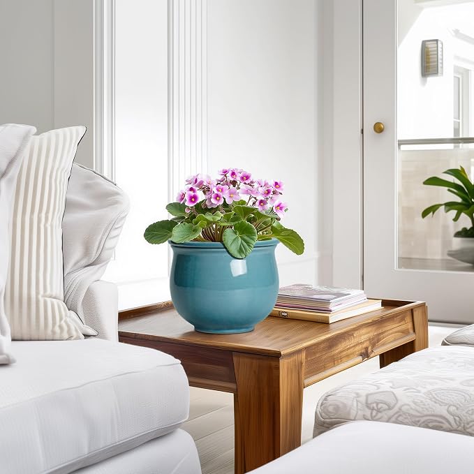 African Violet Pots 6 Inch, Ceramic Self Watering Pot - Image 6
