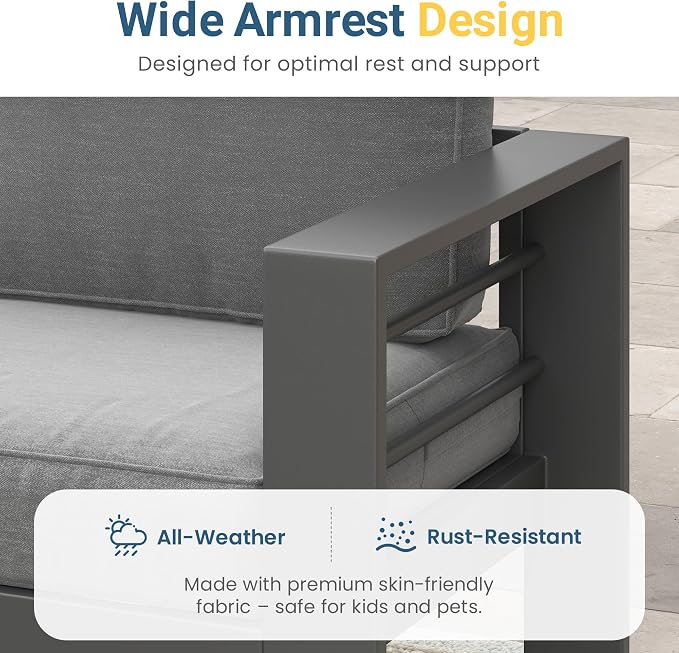 Wisteria Lane Aluminum Patio Furniture Set, Patio Conversation Set - Image 4