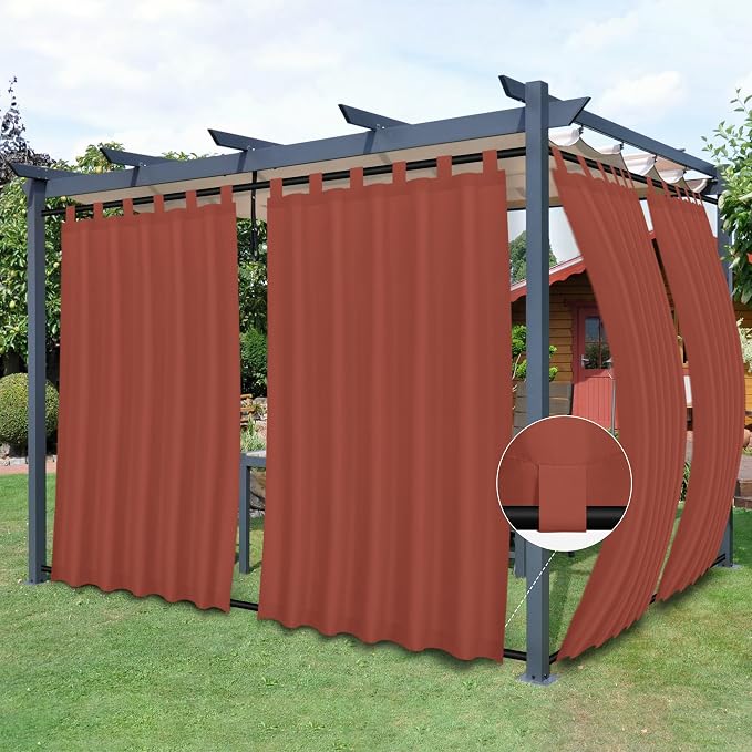 Easy-Going Outdoor Patio Curtains Detachable Tab Top Windproof Weatherproof by Easy-Going