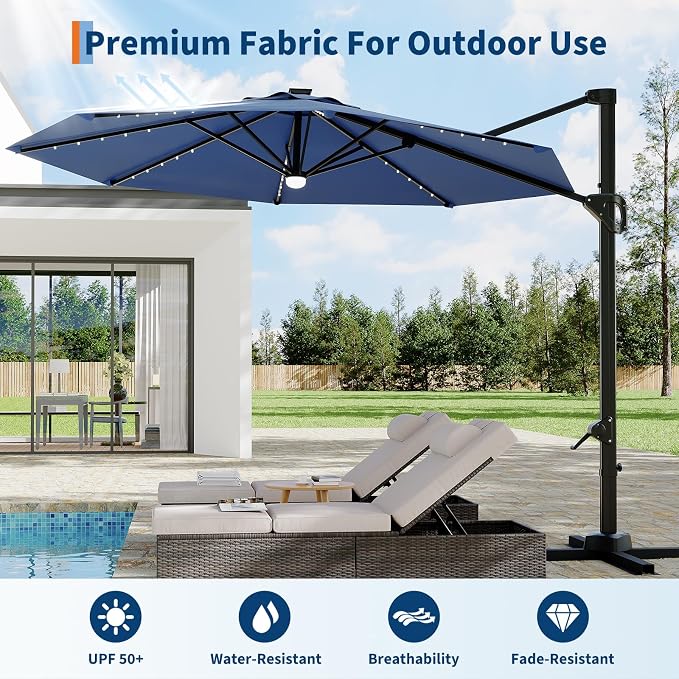 Garvee 10 ft Cantilever Patio Umbrella - Image 5