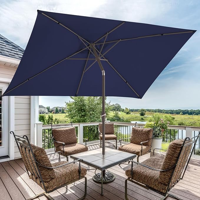 JEAREY 6.5x10 ft Rectangular Patio Umbrellas Rectangle Outdoor Umbrella - Image 6