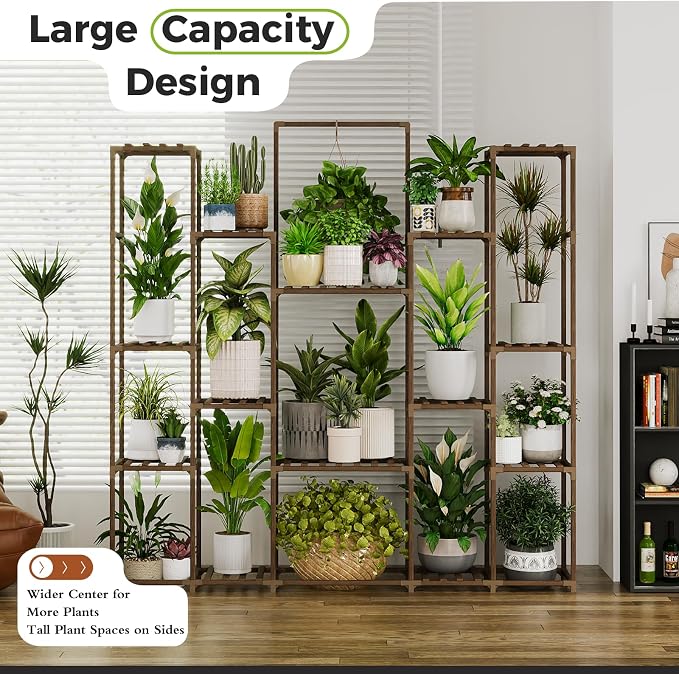 Bamworld Plant Shelf Indoor Hanging Plant Stand Outdoor Large Plant Shelves - Image 8