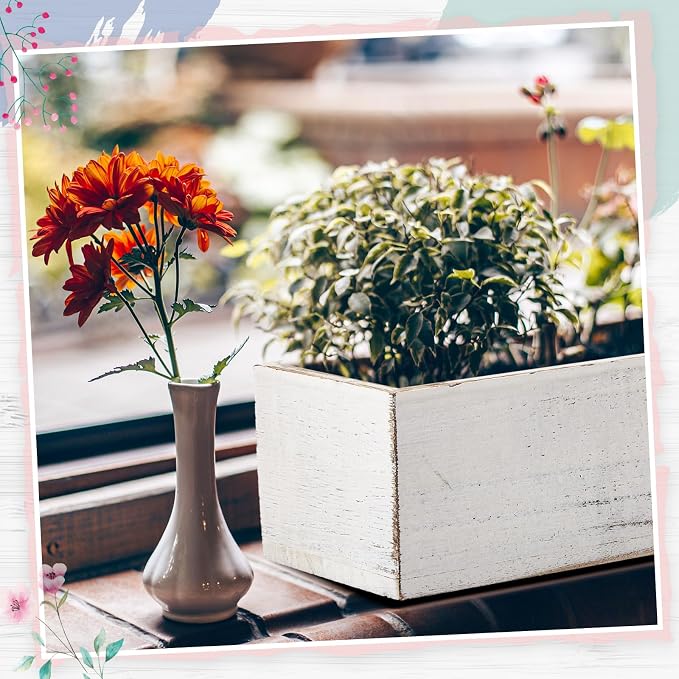 Dandat 5 Set Wood Boxes for Centerpieces 12x4 Inch Rectangle Wooden Planter Box - Image 5