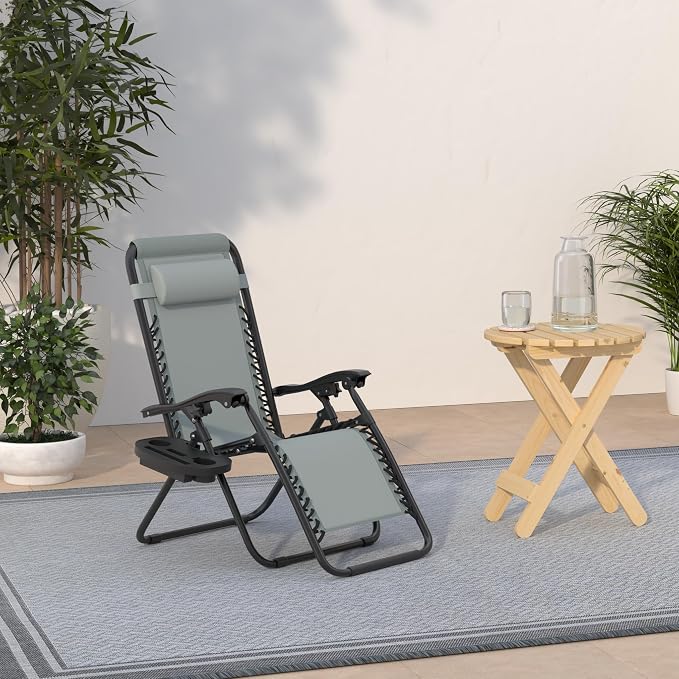 Best Choice Products Set of 2 Adjustable Steel Mesh Zero Gravity Lounge Chair - Image 2