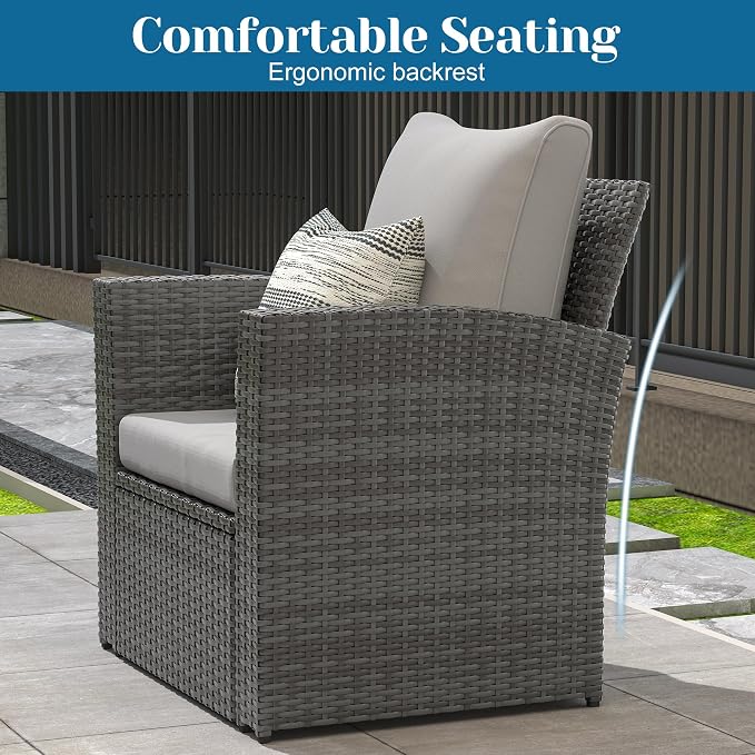Solaste 4 Piece Outdoor Patio Furniture Set, Outdoor Sectional Sofa - Image 4