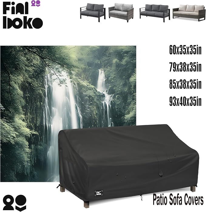 3-Seater Outdoor Couch Cover, 93Wx40Dx35H Inches Patio Furniture Covers - Image 3