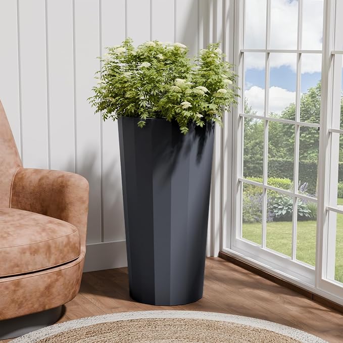 23.6" Tall Outdoor Planters Set of 2, Large Planters - Image 6