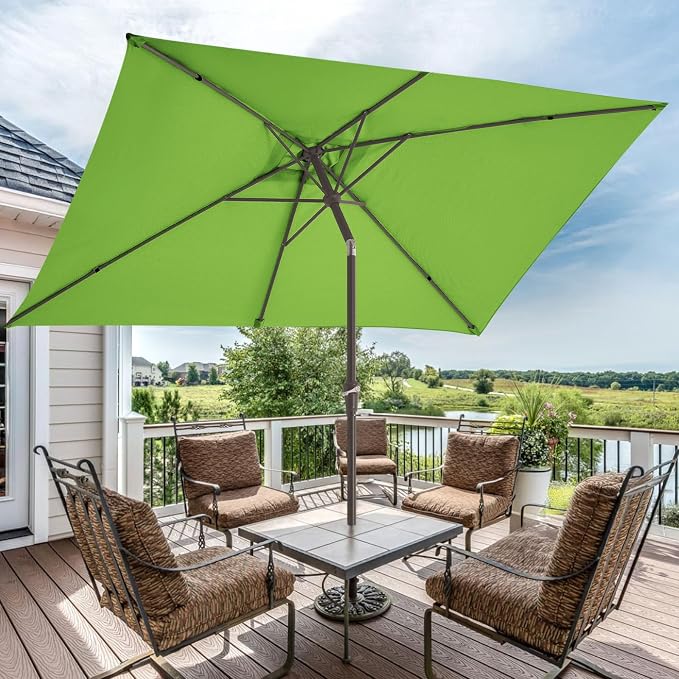 JEAREY 6.5x10 ft Rectangular Patio Umbrellas Rectangle Outdoor Umbrella - Image 6