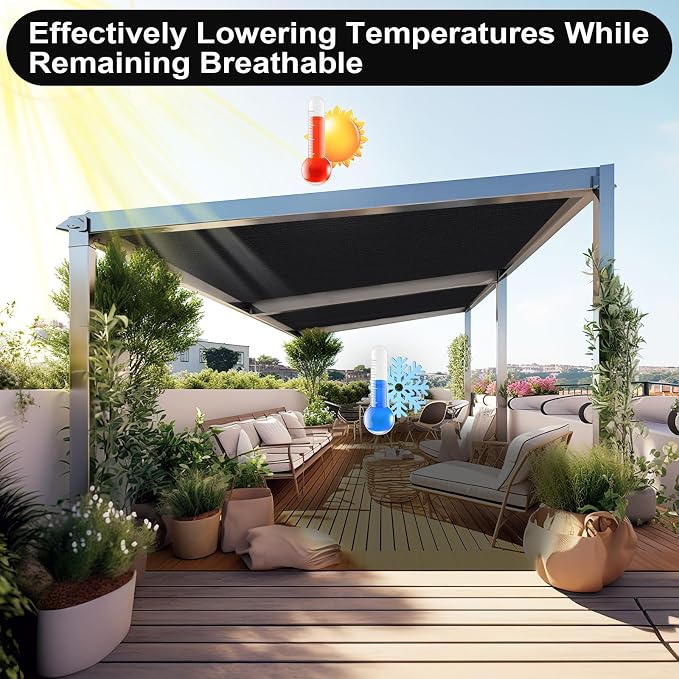 Artpuch 90% Sun Shade Cloth, 8 x 12 FT Pergola Shade Cover Canopy - Image 6