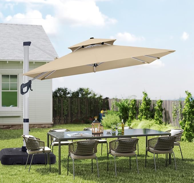 ABCCANOPY Patio Umbrella Cantilever Double Top Outdoor Offset Umbrella by ABCCANOPY