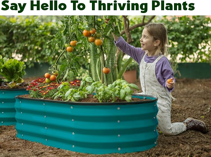 Plant & Plot Galvanized Raised Garden Beds Outdoor // 4×2×1 ft Planter Raised - Image 3