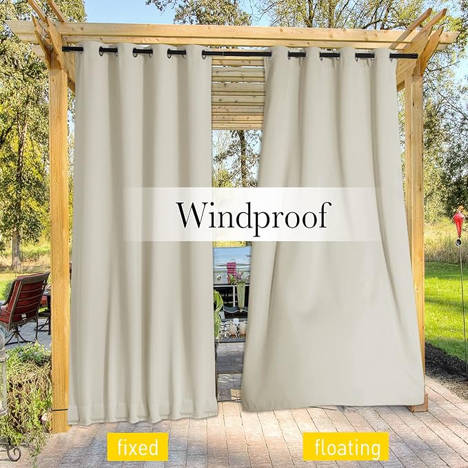 NICETOWN 2 Panels Outdoor Curtains - Image 6