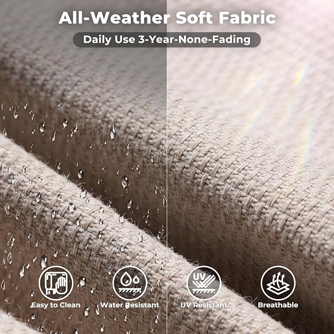 ovios 6 Pieces Patio Furniture Set, Outdoor Wicker Sectional Sofa - Image 4