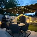 PURPLE LEAF 10 Feet Patio Umbrella Outdoor Cantilever Solar Powered LED Square by PURPLELEAF
