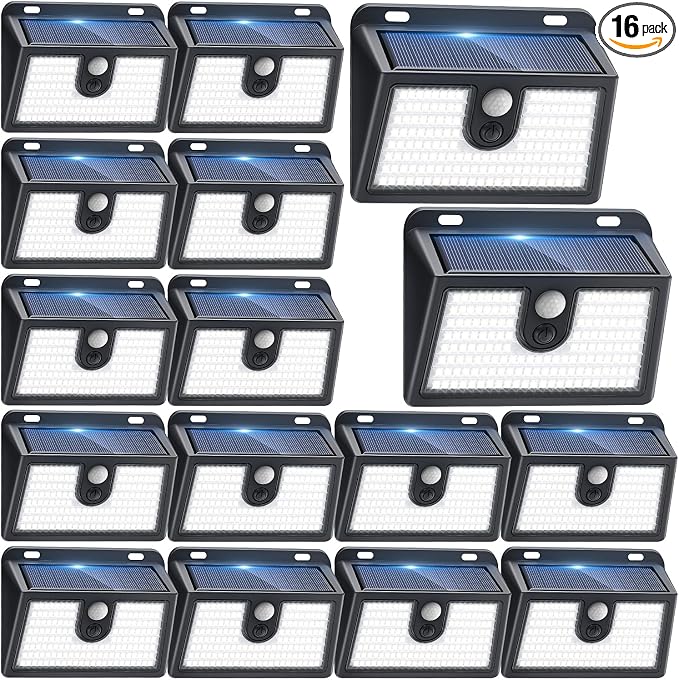 Solar Motion Sensor Outdoor Lights, Super Bright Solar Lights Outdoor Waterproof by Claoner
