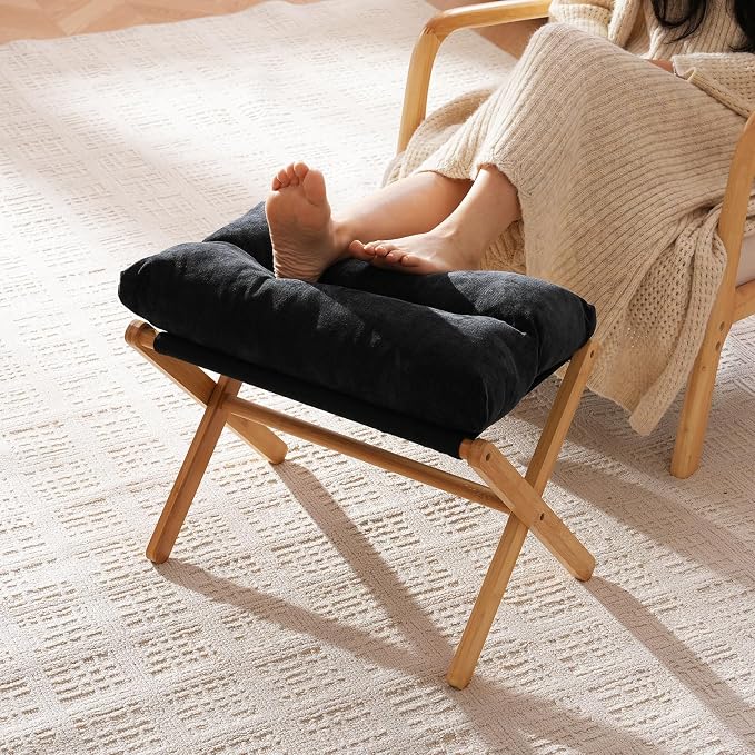 Ottoman Foot Rest- Bamboo Foldable Stool, Foot Stools Small Ottman - Image 2