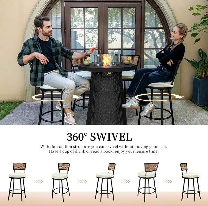 PIZZELLO 3-Piece Patio Swivel Bar Set - Image 5