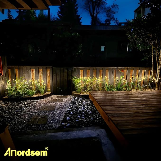 Anordsem Solar Garden Lights Outdoor: 8 Removable PVC Water Drop Light Head 4 - Image 7