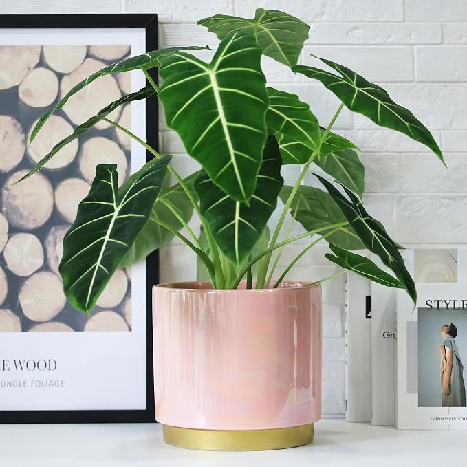 Gepege Pink Indoor Plant Pots for Plants, Large Ceramic Planter - Image 8