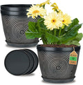Quarut 12 Inch 4 Pack Large Plant Pots, Plastic Flower Pot by Quarut