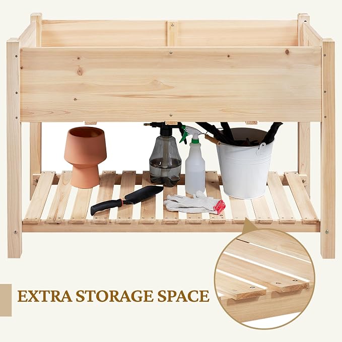 Yaheetech 47x23x32in Wooden Raised Garden Bed - Image 4