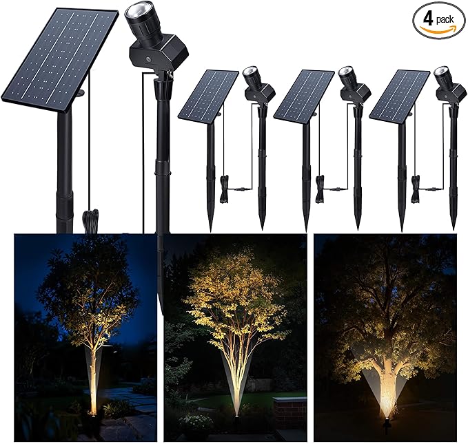 Outdoor Solar Spotlight, Adjustable Angle Landscape Spotlight Waterproof by Varmtalys