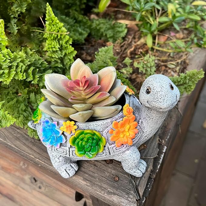 2pcs Small Turtle Planter Window Decor - Image 2