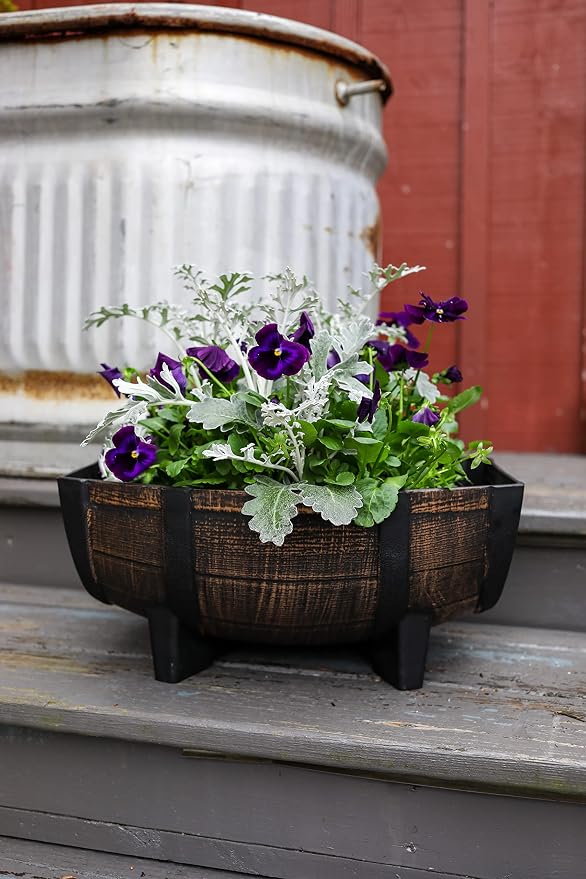 The HC Companies Whiskey Barrel Planter Bowl - Image 4