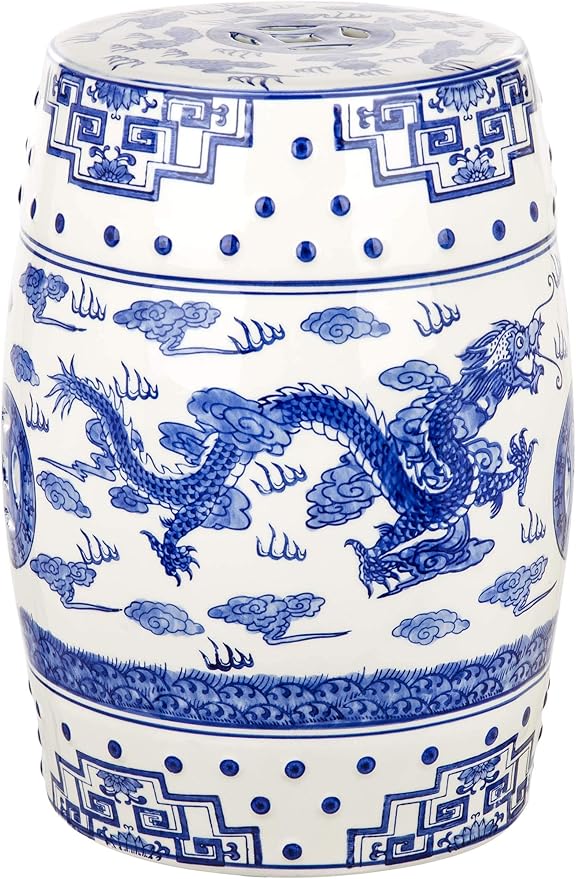 SAFAVIEH Castle Gardens Collection – Dragon’s Breath Blue Glazed Ceramic - Image 3