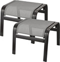 Patio Ottomans Outdoor Foot Rest Aluminum Patio Footstool Samll Seat Wicker by Deguifei