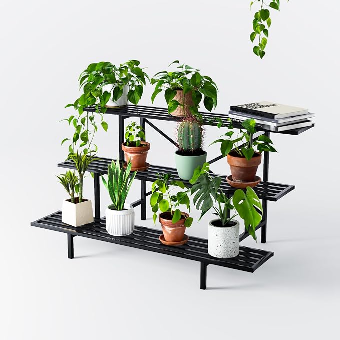 Zhongma 3 Tier Sturdy Metal Plant Stand, L45.67 x W26 x H23.6 inch, Heavy Duty - Image 6