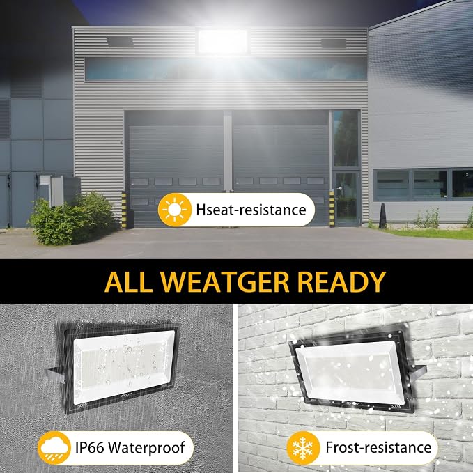 500W LED Flood Light, Super Bright 58, 500LM Daylight 5000K IP66 Waterproof - Image 5