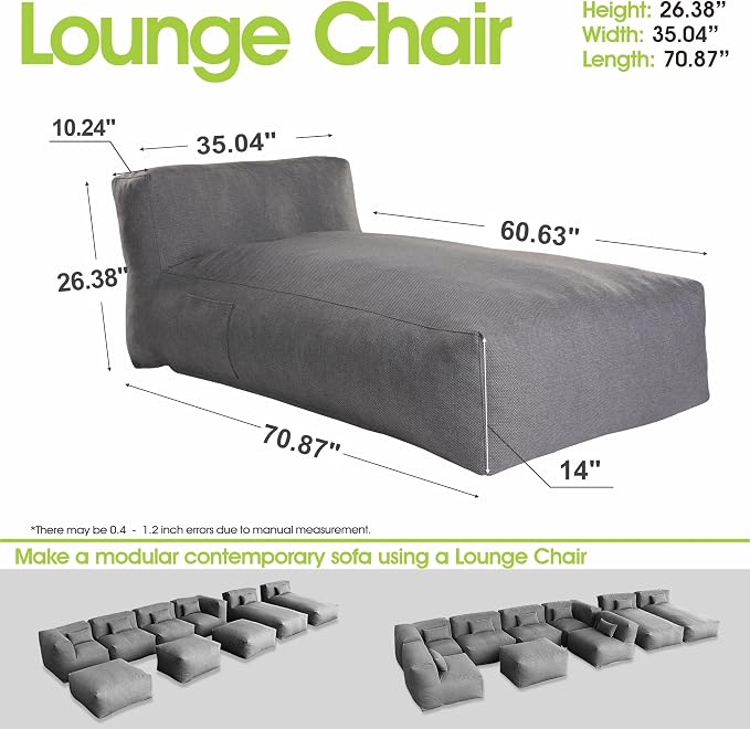 Outdoor Bean Bag Lounger Chair, Big Comfy Outdoor Daybed - Image 2