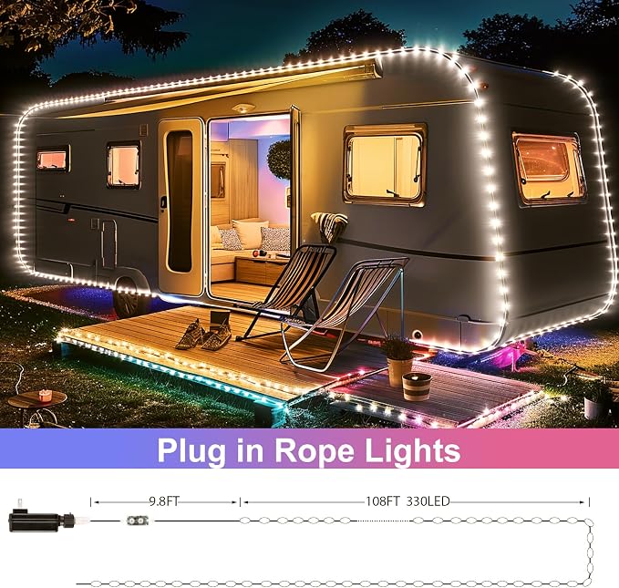 Minetom Rope Lights Color Changing, 16 Colors 108 FT 330 LED String Lights - Image 4