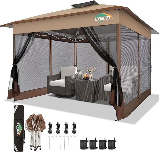 COBIZI 13x13 Pop Up Gazebos On Clearance Canopy Tent- Upgrade Metal Outdoor by COBIZI