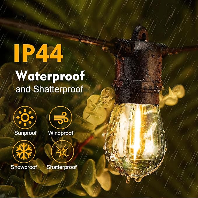 24 Pack LED S14 Replacement Light Bulbs, Waterproof 1W Vintage Edison Bulbs - Image 6