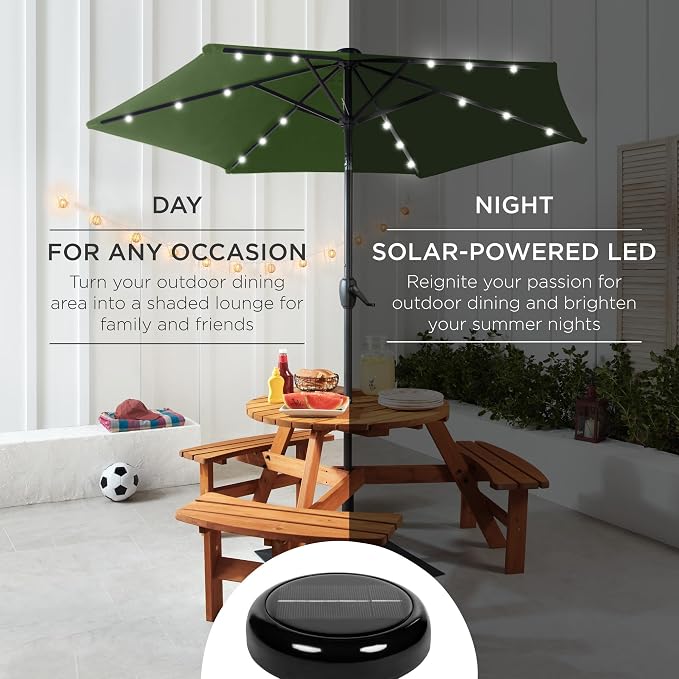 Best Choice Products 7.5ft Outdoor Solar Market Table Patio Umbrella - Image 3