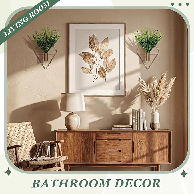 4 Pieces Bronze Wall Decor Hanging Planters - Image 4