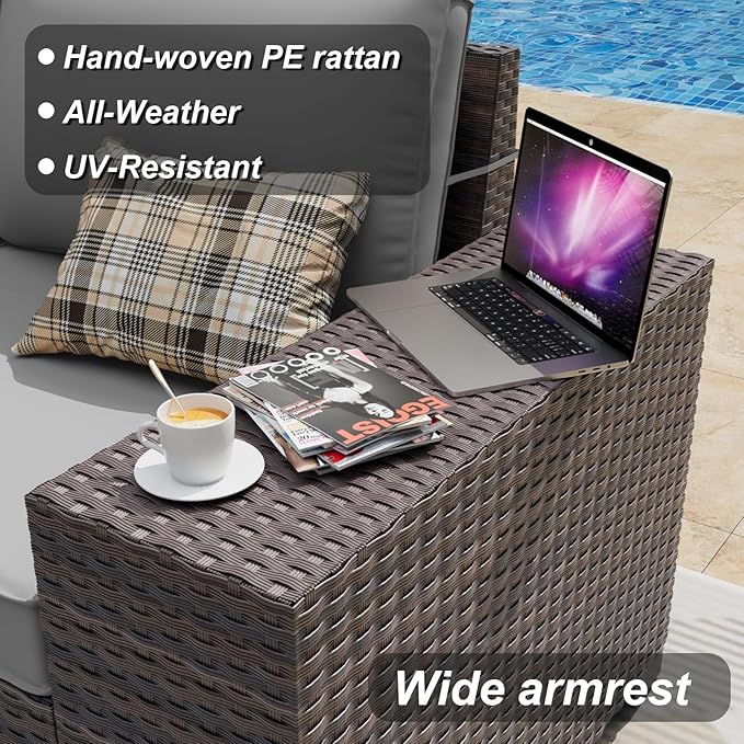 ALAULM 10 Pieces Outdoor Patio Furniture Set - Image 2